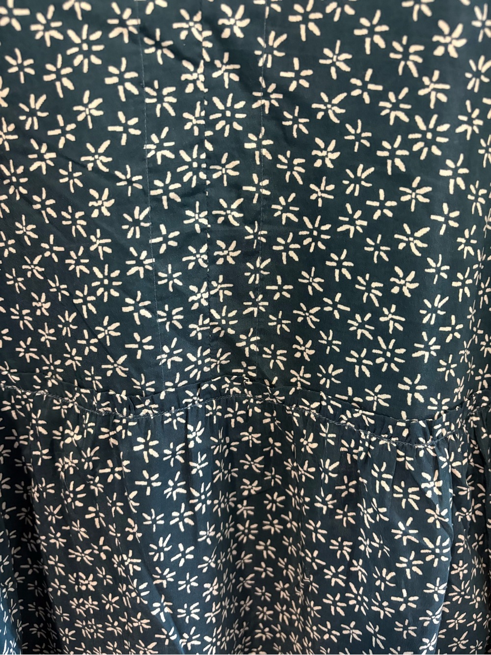 Vineyard Vines Cotton/Silk Blend Floral Tiered Long-Sleeve Dress - Small - Picture 4 of 5